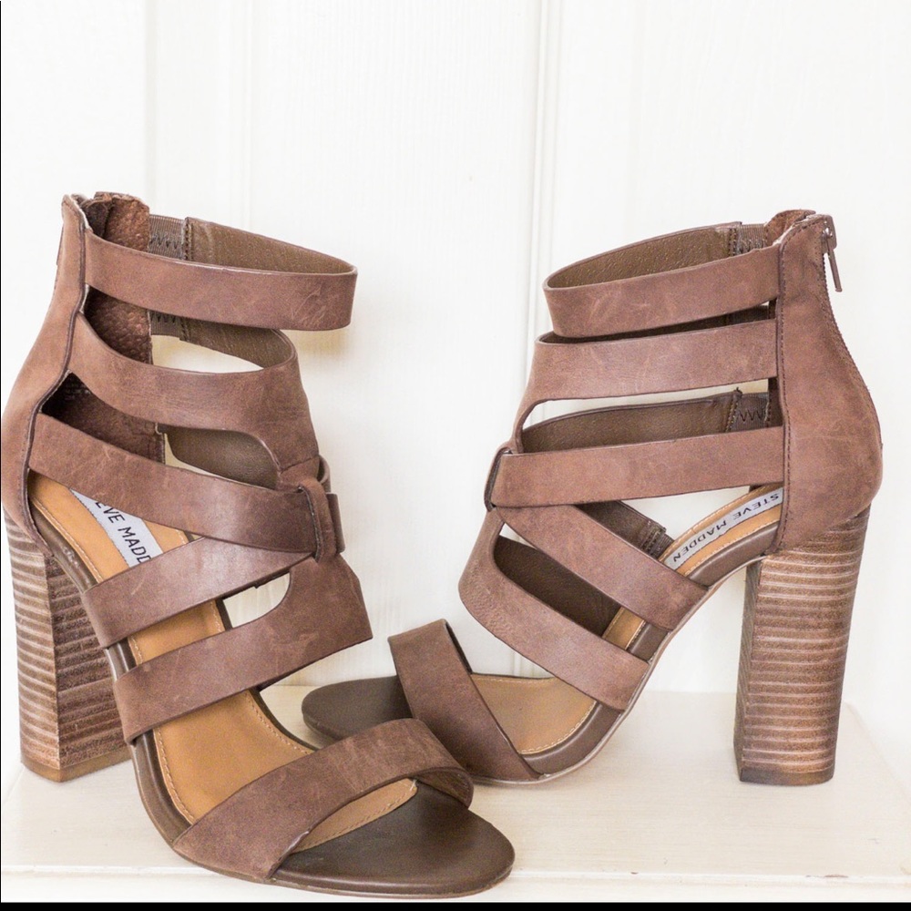 Steve Madden Brown Strappy Heels